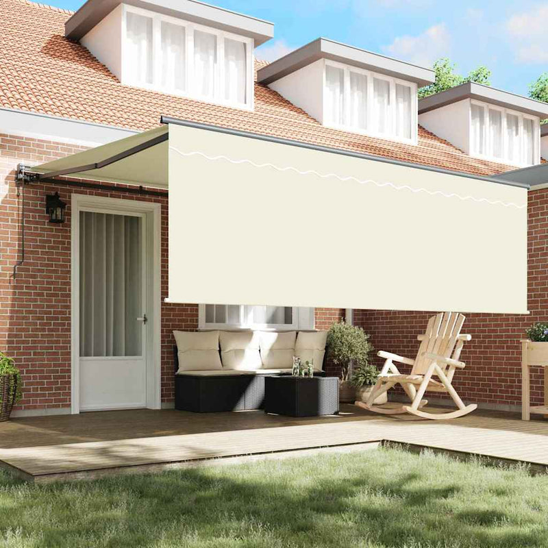 vidaXL Behúzható napellenző Krém 350 x 250 cm Szövet, Fém