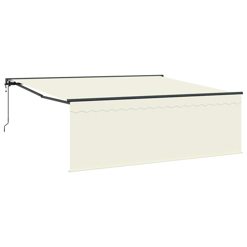 vidaXL Behúzható napellenző Krém 350 x 250 cm Szövet, Fém