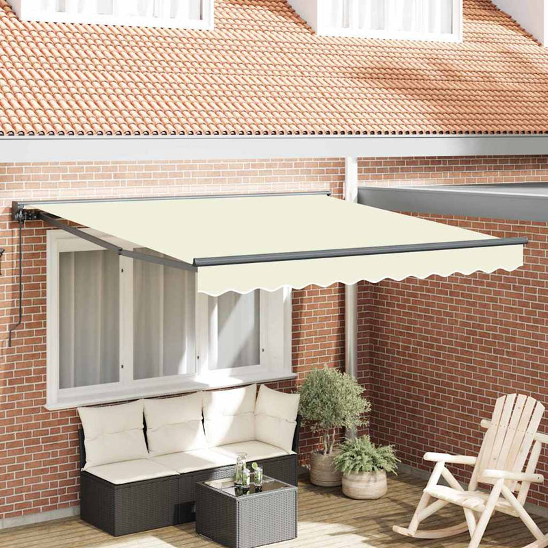 vidaXL Behúzható napellenző Krém 350x250 cm szövet