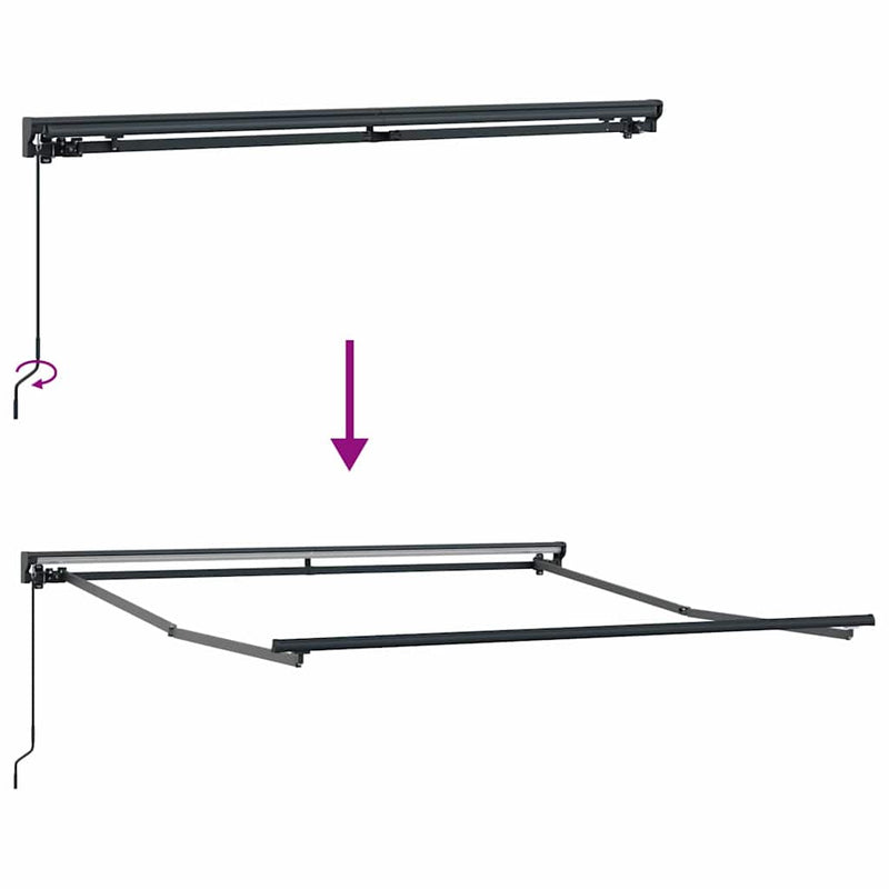 vidaXL Behúzható napellenző Krém 350x250 cm szövet