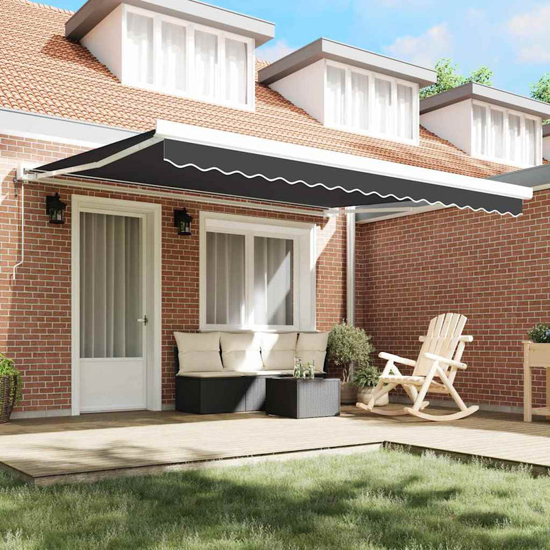 vidaXL Behúzható napellenző Narancs és fehér 350 x 250 cm