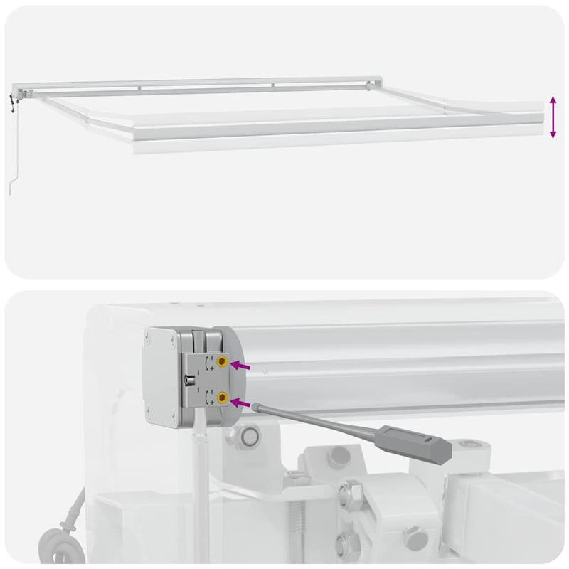 vidaXL Behúzható napellenző Narancs és fehér 350 x 250 cm