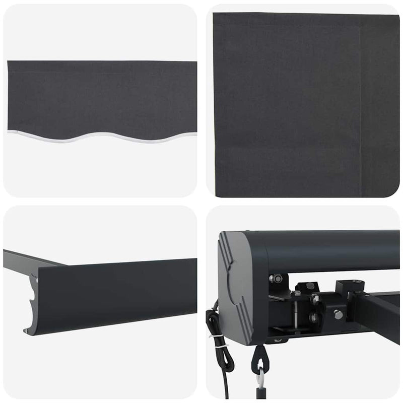 vidaXL Behúzható napellenző narancssárga és fehér 350 x 250 cm