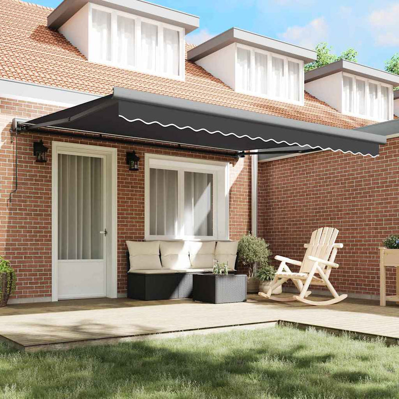 vidaXL Behúzható napellenző narancssárga és fehér 350 x 250 cm