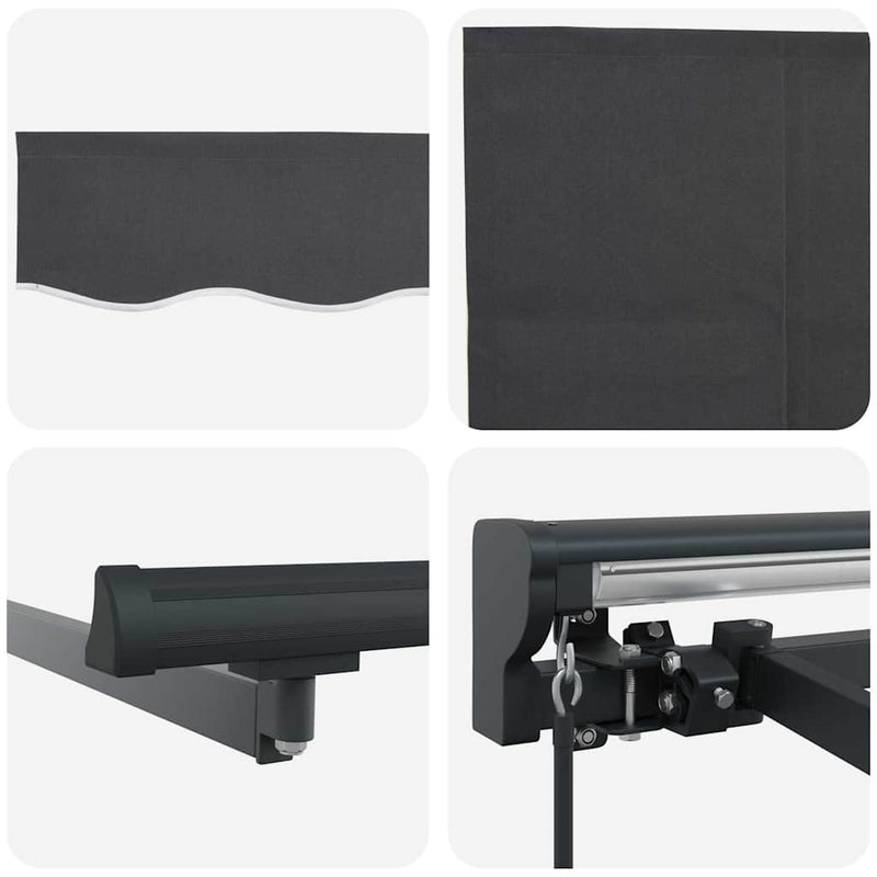 vidaXL Behúzható napellenző Narancs és fehér 350 x 250 cm
