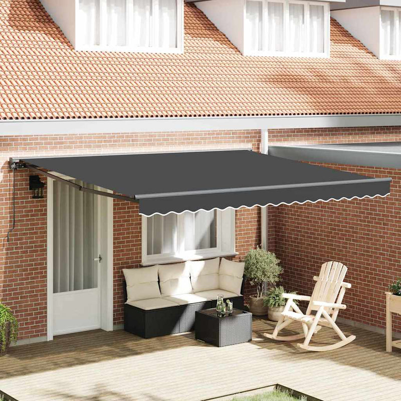 vidaXL Behúzható napellenző Narancs és fehér 350 x 250 cm