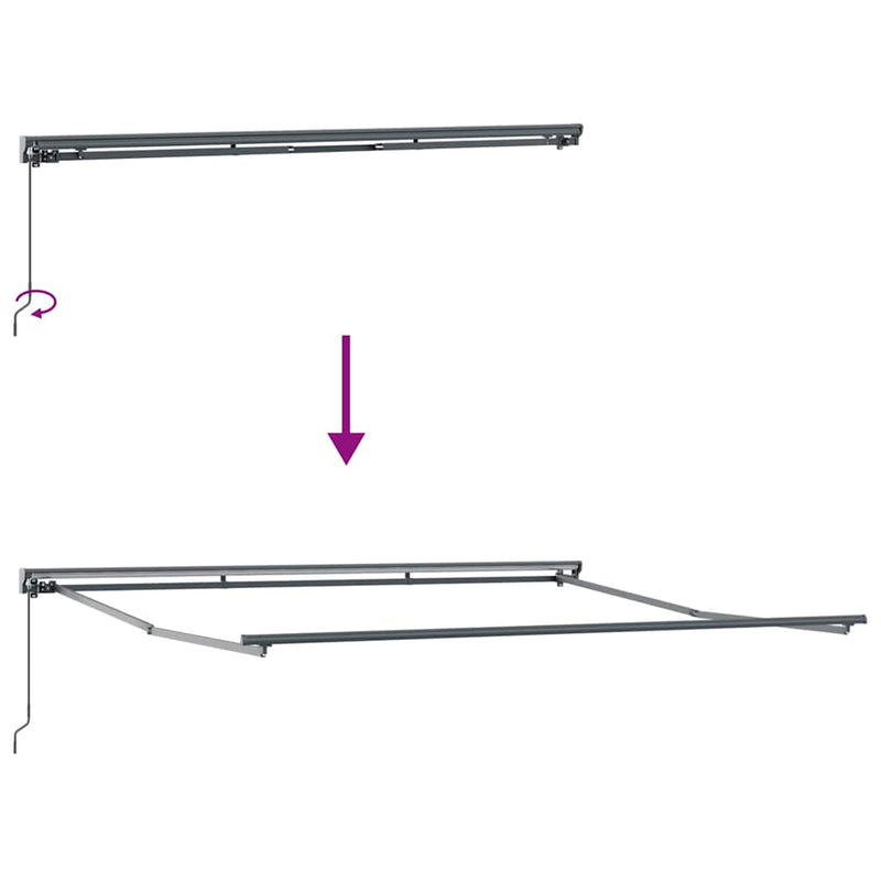 vidaXL Behúzható napellenző Narancs és fehér 350 x 250 cm