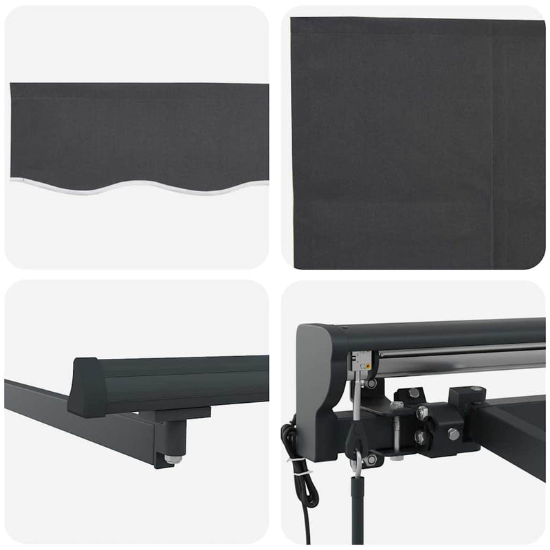 vidaXL Behúzható napellenző narancssárga és fehér 350 x 250 cm