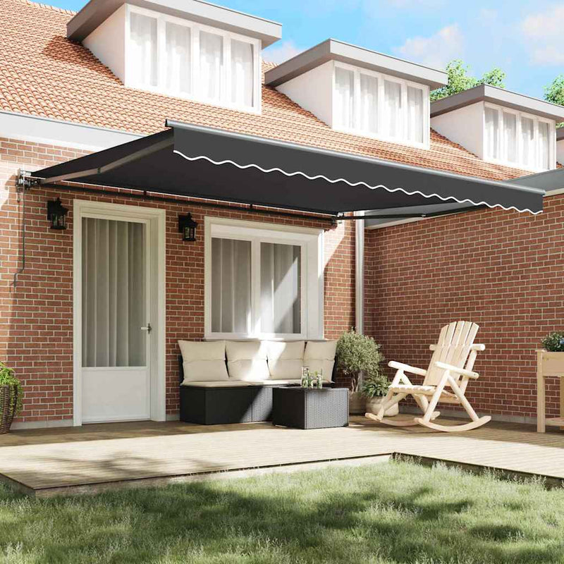vidaXL Behúzható napellenző narancssárga és fehér 350 x 250 cm