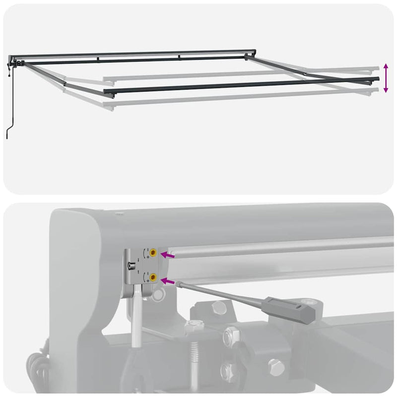 vidaXL Behúzható napellenző narancssárga és fehér 350 x 250 cm