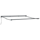 vidaXL Behúzható napellenző Narancs és fehér 350x250 cm szövet