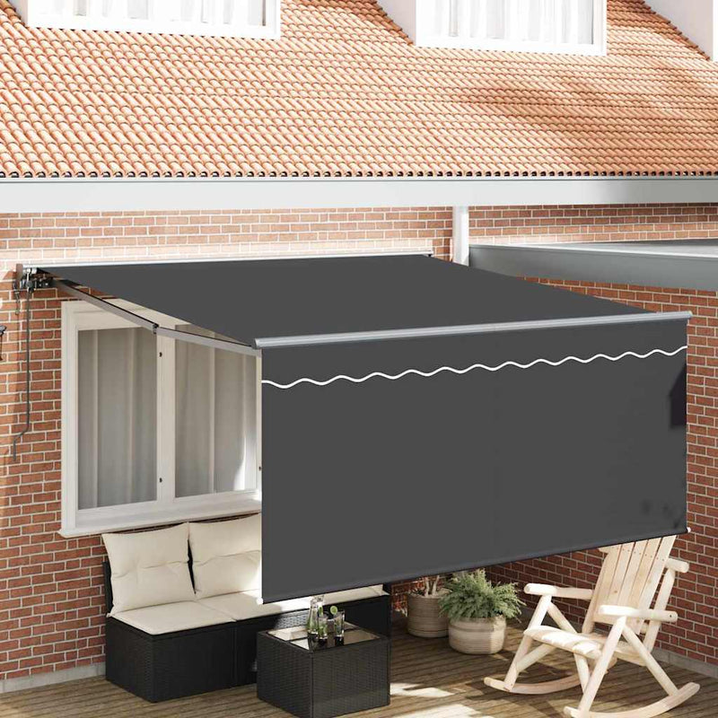 vidaXL Behúzható napellenző Szürke és antracit 350 x 250 cm