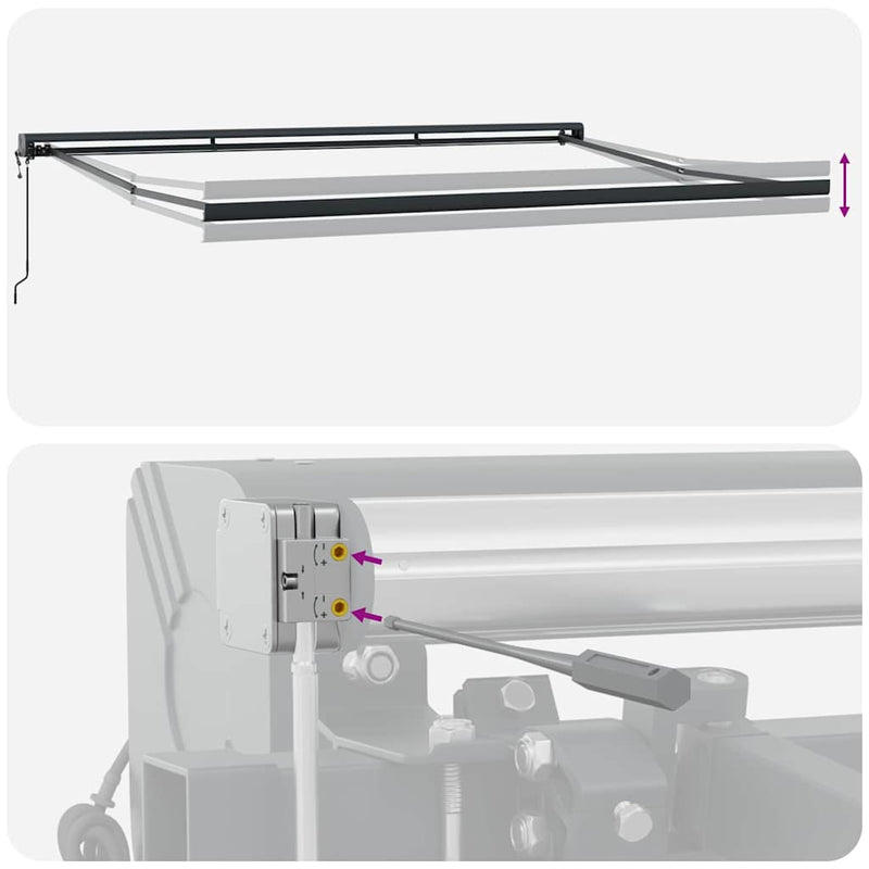 vidaXL Behúzható napellenző Piros és fekete 350 x 250 cm szövet