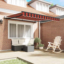 vidaXL Behúzható napellenző Piros és fekete 350 x 250 cm szövet