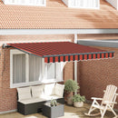 vidaXL Behúzható napellenző Piros és Fekete 350 x 250 cm