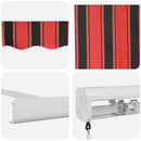 vidaXL Behúzható napellenző Piros és fekete 350 x 250 cm Szövet és Fém