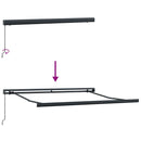 vidaXL Behúzható napellenző Piros és fekete 350 x 250 cm Szövet és Fém