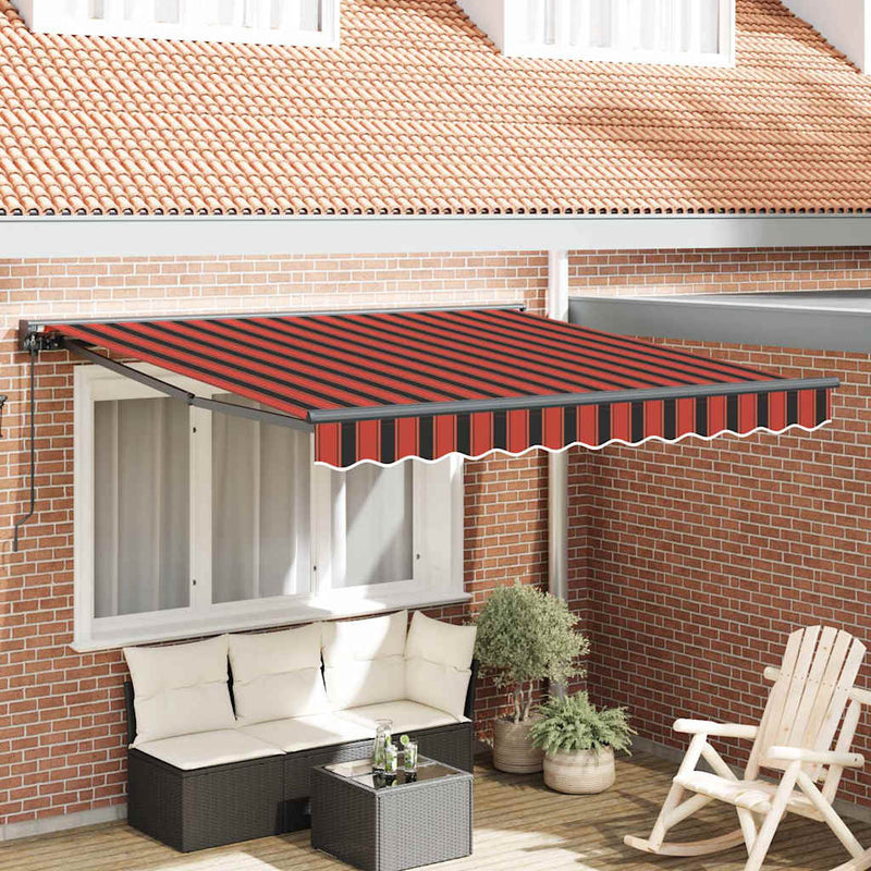 vidaXL Behúzható napellenző Narancs és Barna 350x250 cm szövet