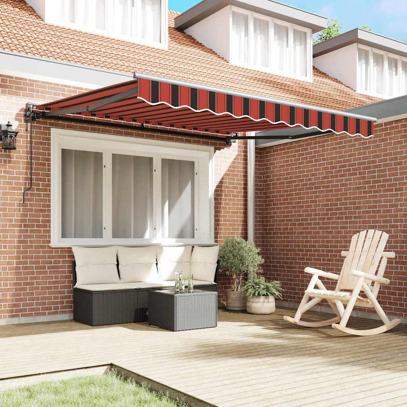 vidaXL Behúzható napellenző Narancs és Barna 350x250 cm szövet