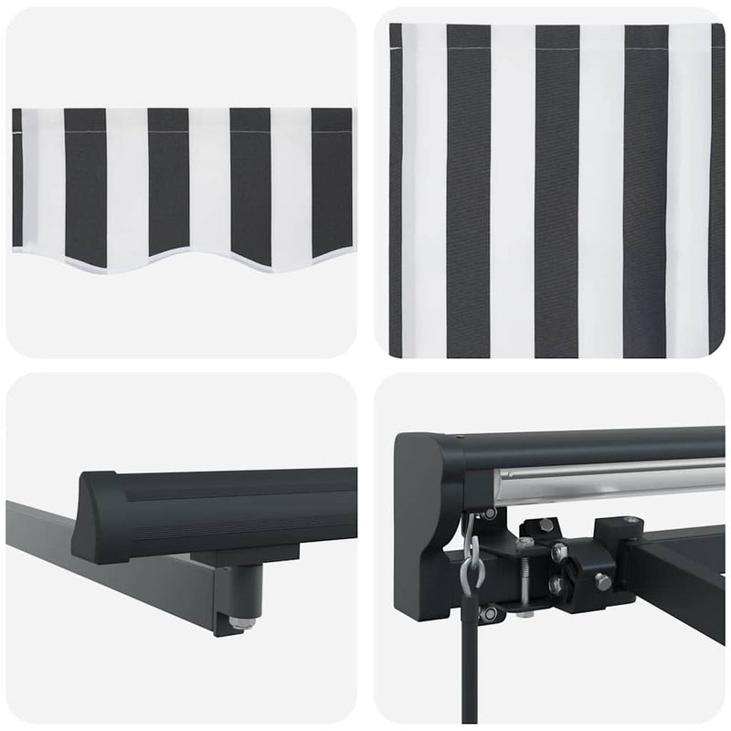 vidaXL Behúzható napellenző Antracit és Fehér 350x250 cm szövet