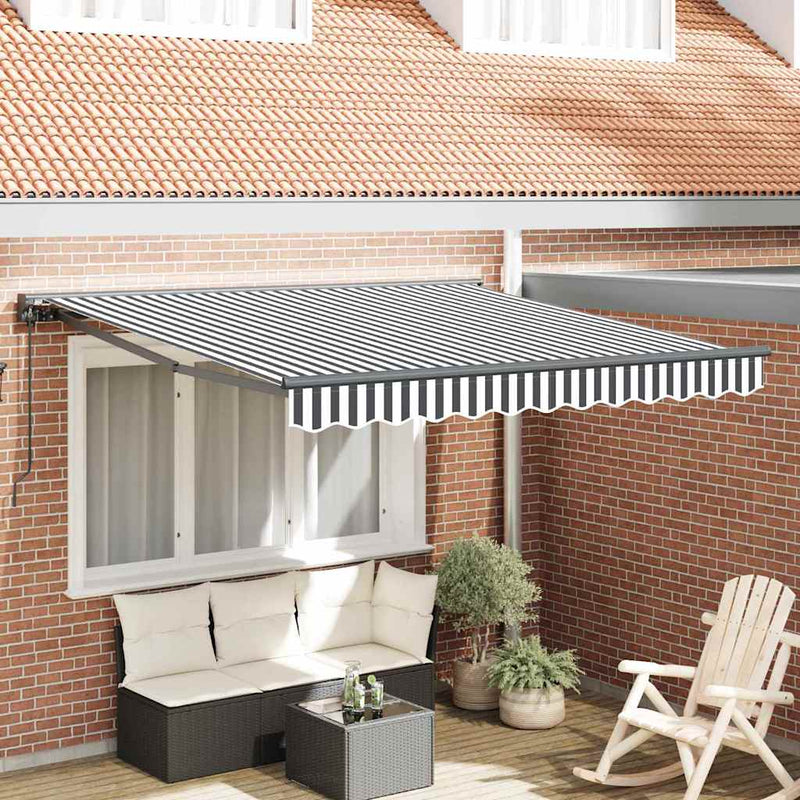 vidaXL Behúzható napellenző Antracit és Fehér 350x250 cm szövet