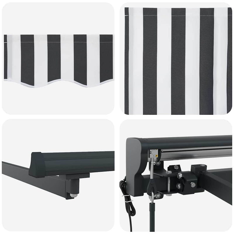 vidaXL Behúzható napellenző Antracit és Fehér 350x250 cm szövet