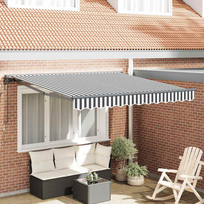 vidaXL Behúzható napellenző Antracit és Fehér 350x250 cm szövet