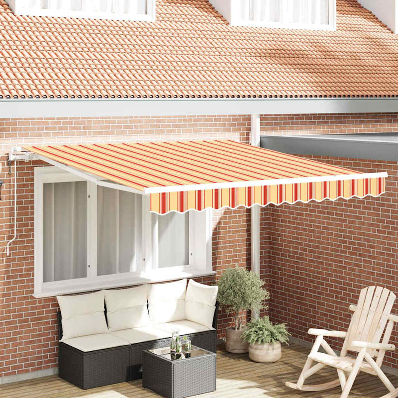 vidaXL Behúzható napellenző 350 x 250 cm sárga és narancssárga