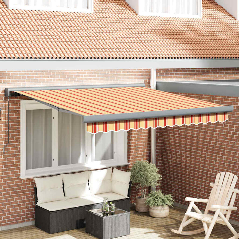 vidaXL Behúzható napellenző Sárga és narancs 350 x 250 cm