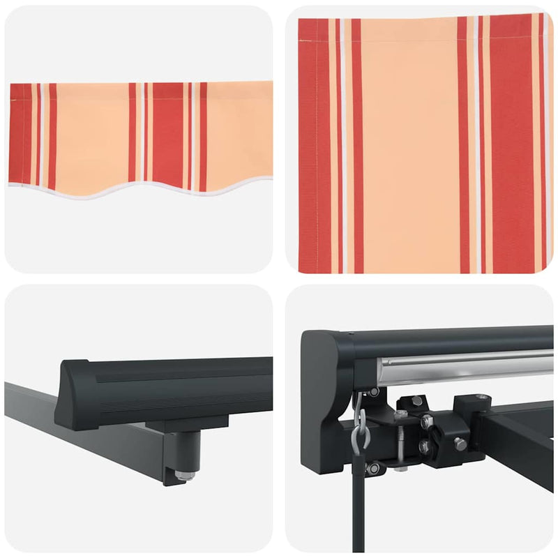 vidaXL Behúzható napellenző Sárga és narancs 350x250 cm szövet