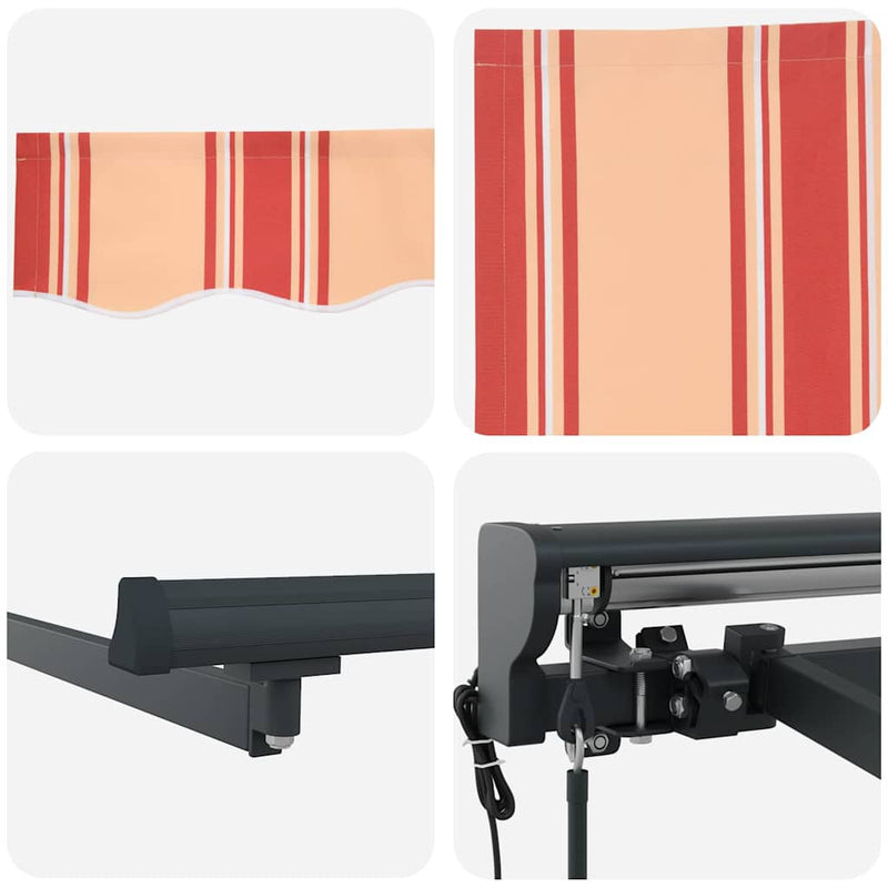 vidaXL Behúzható napellenző Sárga és narancs 350x250 cm szövet