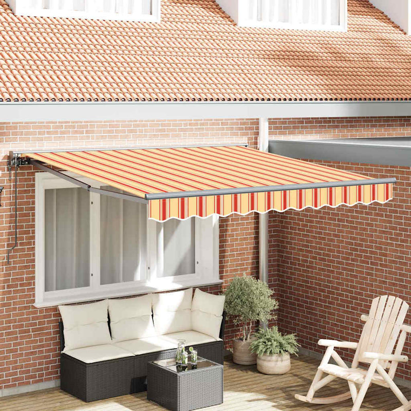 vidaXL Behúzható napellenző Sárga és narancs 350x250 cm szövet
