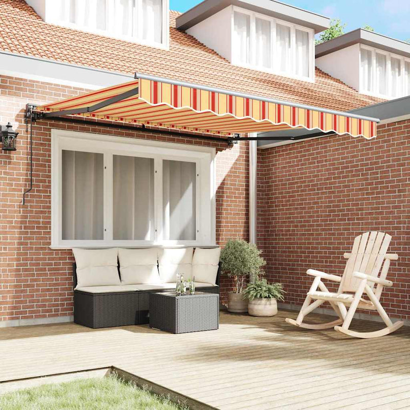 vidaXL Behúzható napellenző Sárga és narancs 350x250 cm szövet