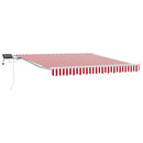 vidaXL Behúzható napellenző Piros és Fehér 350 x 250 cm
