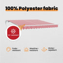 vidaXL Behúzható napellenző Piros és Fehér 350 x 250 cm
