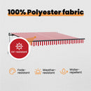 vidaXL Behúzható napellenző Piros és Fehér 350 x 250 cm