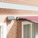 vidaXL Behúzható napellenző Piros és Fehér 350 x 250 cm