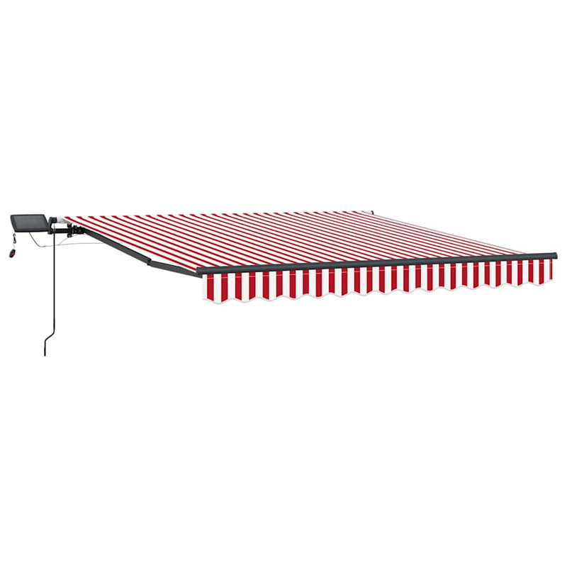 vidaXL Behúzható napellenző Piros és fehér 350 x 250 cm szövet