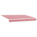 vidaXL Behúzható napellenző Piros és Fehér 350 x 250 cm