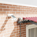 vidaXL Behúzható napellenző Piros és Fehér 350 x 250 cm Poliészter
