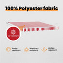 vidaXL Behúzható napellenző Piros és Fehér 350 x 250 cm