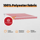vidaXL Napernyő Piros és Fehér 350 x 250 cm Poliészter és fém