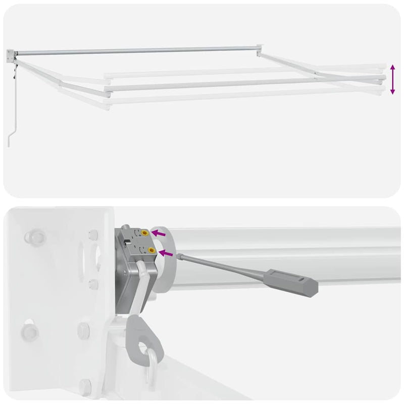 vidaXL Behúzható napellenző Piros és fehér 350 x 250 cm szövet