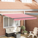 vidaXL Napernyő Piros és Fehér 350 x 250 cm Poliészter és fém