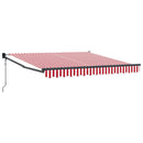 vidaXL Napernyő Piros és Fehér 350 x 250 cm Poliészter és fém