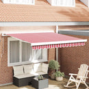 vidaXL Behúzható napellenző Piros és Fehér 350 x 250 cm