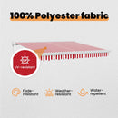 vidaXL Behúzható napellenző Piros és Fehér 350 x 250 cm