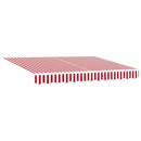 vidaXL Behúzható napellenző Piros és Fehér 350 x 250 cm