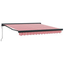 vidaXL Behúzható napellenző Piros és Fehér 350 x 250 x 165 cm