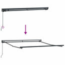 vidaXL Napernyő keret Piros és Fehér 350 x 250 cm